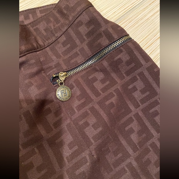 FENDI Brown FF Monogram Pants or Slacks - Picture 3 of 6